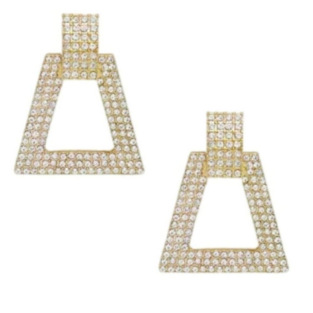Ettika NWT Crystal Bell‎ Drop Earrings 18k Gold
